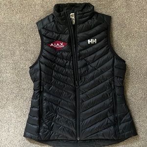 Helly Hansen puffer vest with ajax tavern logo